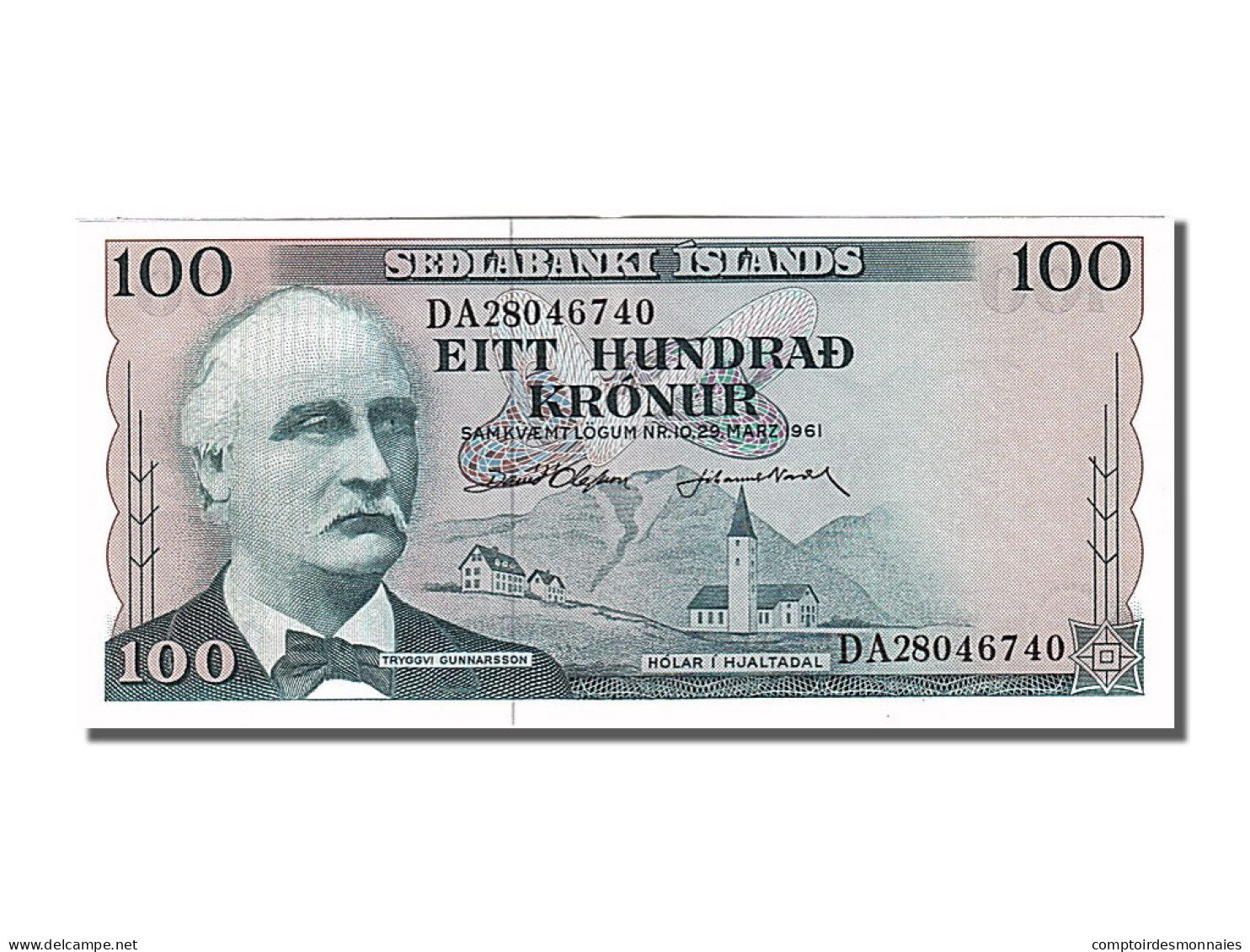 Billet, Iceland, 100 Kronur, 1961, SPL - Islandia