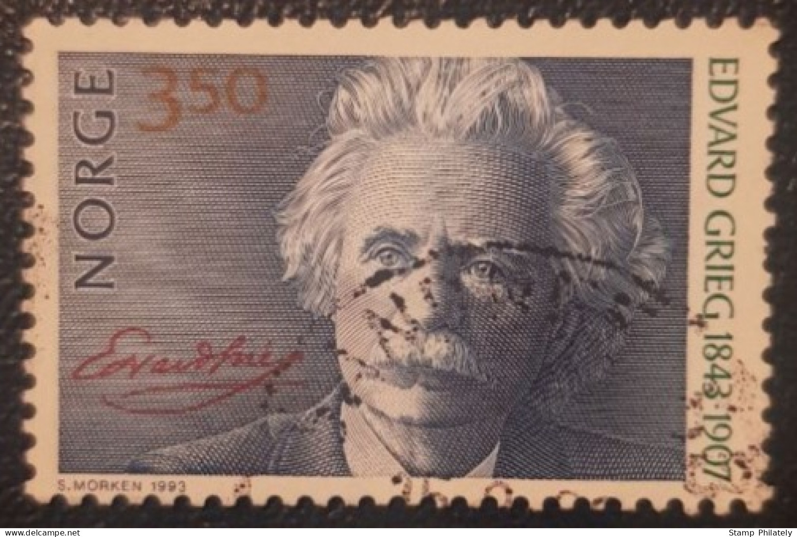 Norway 3.5Kr Used Stamp Edward Greig - Gebraucht