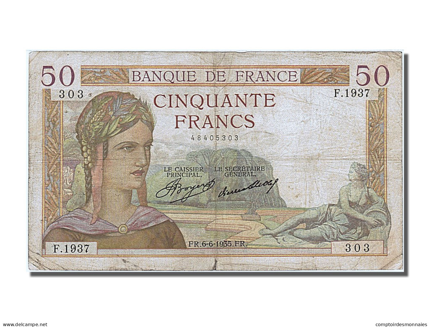 Billet, France, 50 Francs, 50 F 1934-1940 ''Cérès'', 1935, 1935-06-06, TB - 50 F 1934-1940 ''Cérès''