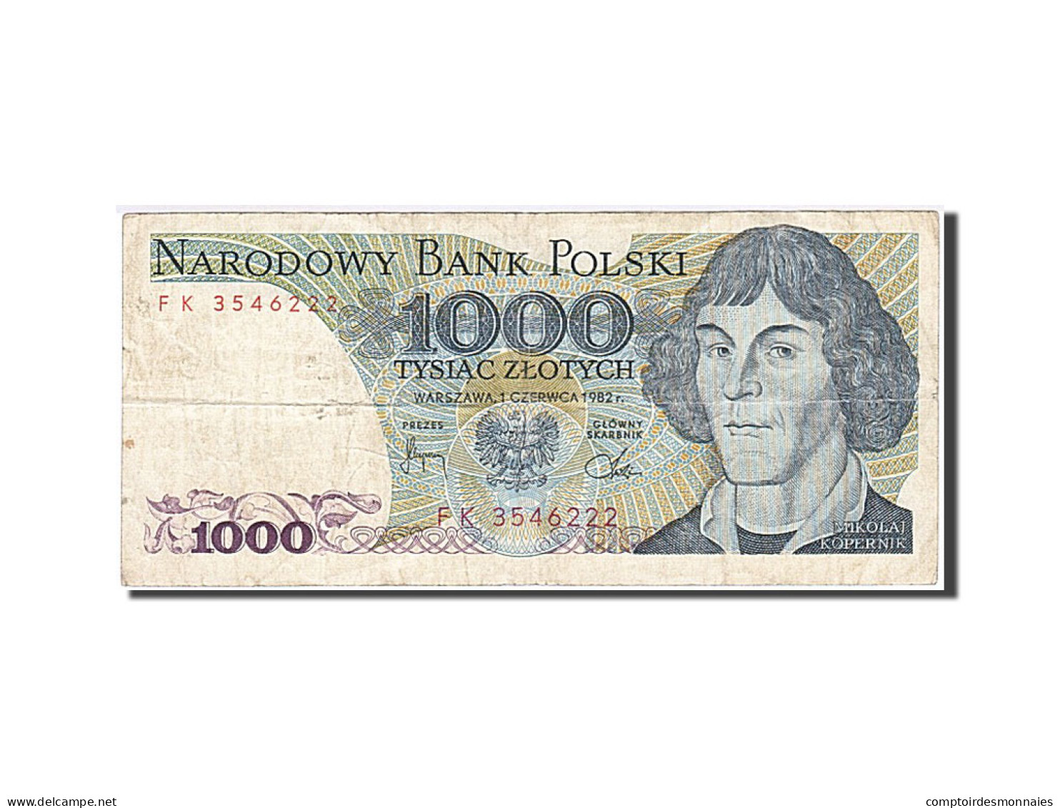 Billet, Pologne, 1000 Zlotych, 1982, 1982-06-01, TB - Poland