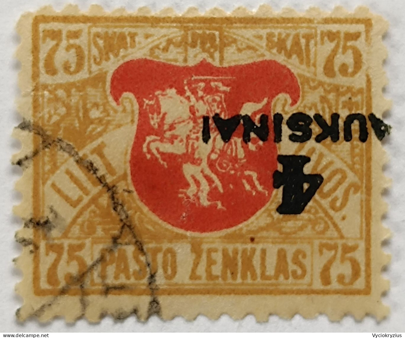 LITHUANIA LIETUVA 4 Auksinai Auksikai  Abart Upside Down RARE 1922 - Litauen