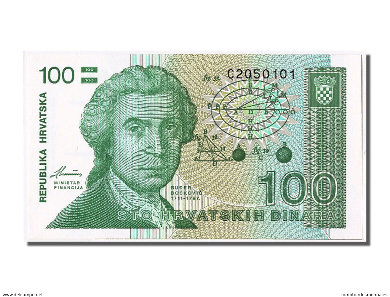 Billet, Croatie, 100 Dinara, 1991, 1991-10-08, NEUF - Kroatië