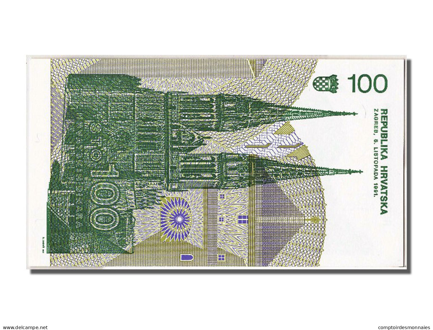 Billet, Croatie, 100 Dinara, 1991, 1991-10-08, NEUF - Kroatië