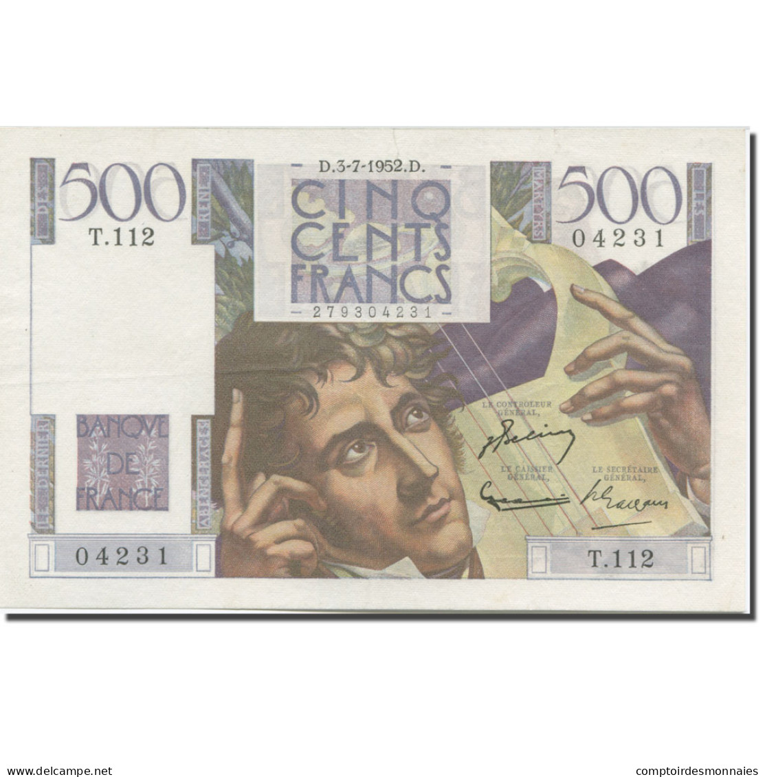 France, 500 Francs, Chateaubriand, 1945, 1952-07-03, TTB+, Fayette:34.09 - 500 F 1945-1953 ''Chateaubriand''