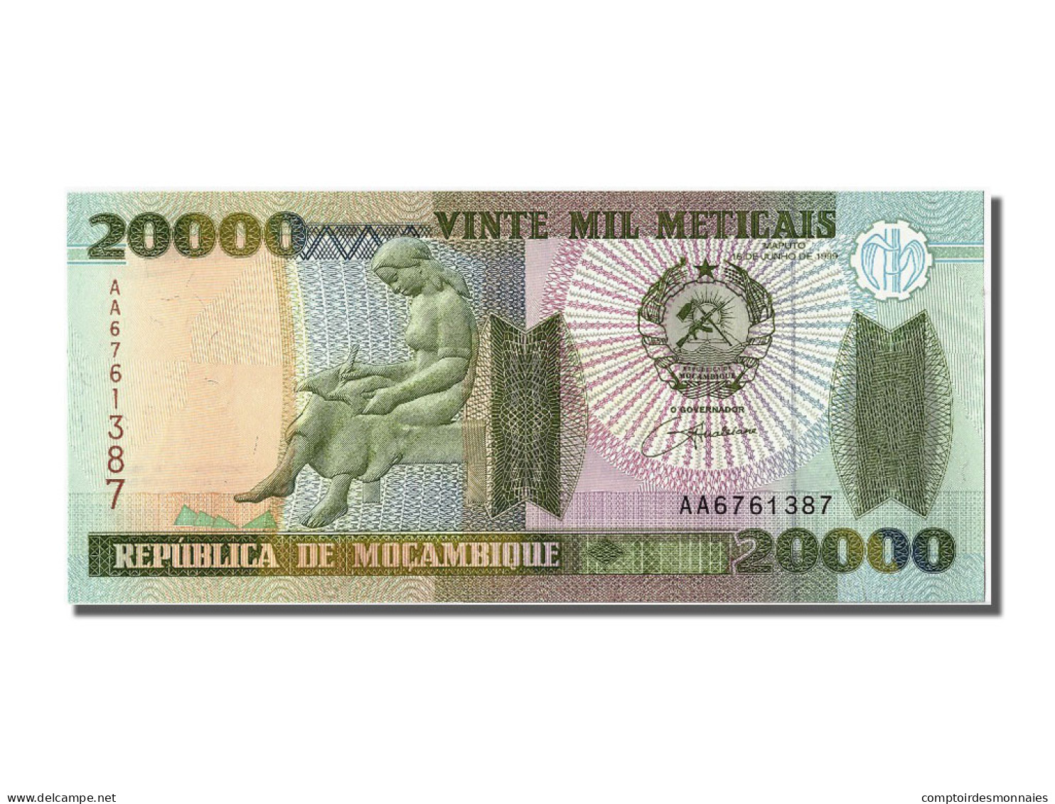 Billet, Mozambique, 20,000 Meticais, 1999, 1999-06-16, NEUF - Mozambique