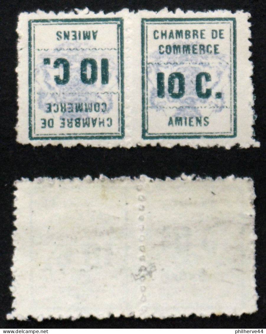 GREVE 1909 AMIENS CHAMBRE DE COMMERCE Neuf N** TB  Tête-bêche Cote 140€ - Marche Da Bollo