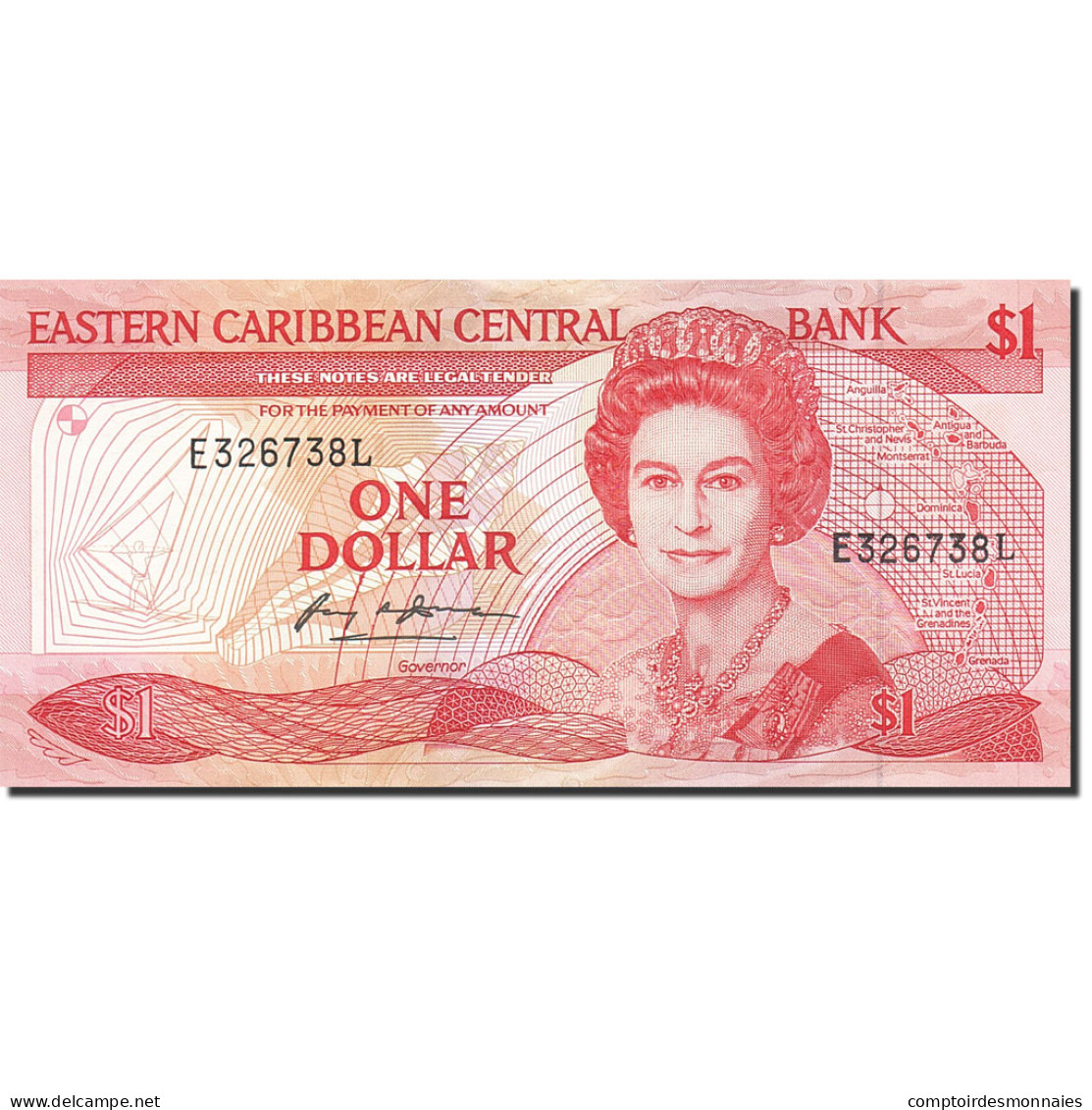 Billet, Etats Des Caraibes Orientales, 1 Dollar, 1985-1987, Undated (1985-1988) - Oostelijke Caraïben