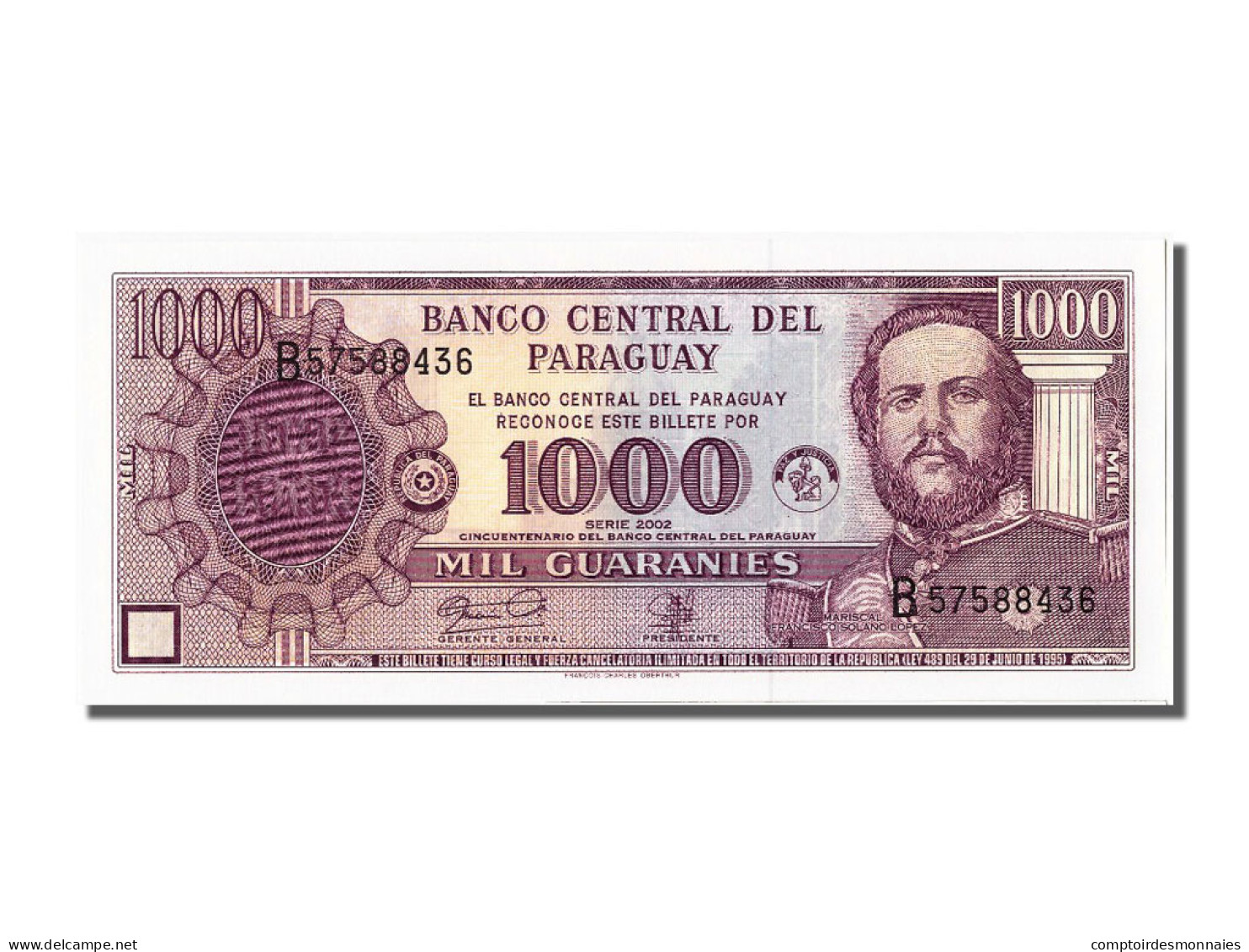 Billet, Paraguay, 1000 Guaranies, 2002, NEUF - Paraguay