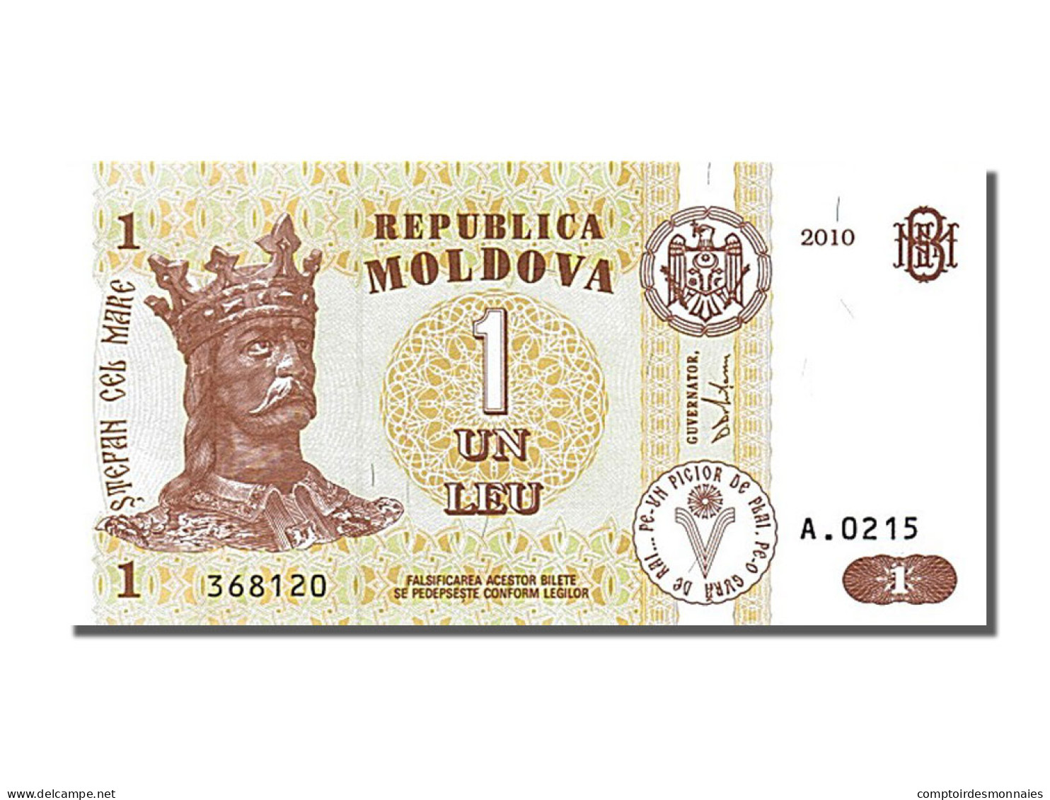 Billet, Moldova, 1 Leu, 2010, NEUF - Moldawien (Moldau)