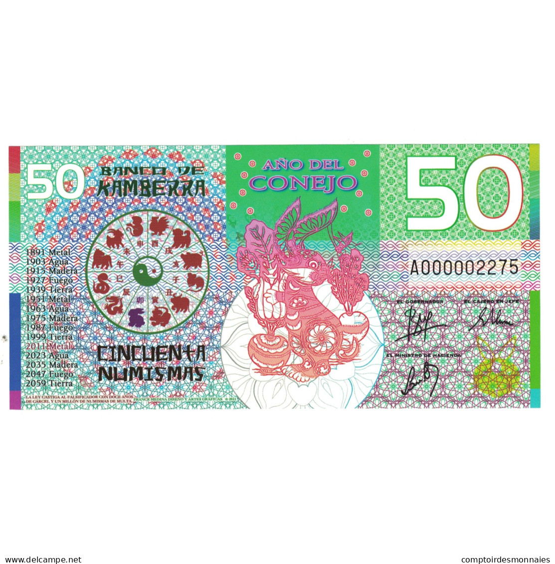 Billet, Australie, Billet Touristique, 2011, 50 Dollars ,Colorful Plastic - Specimen