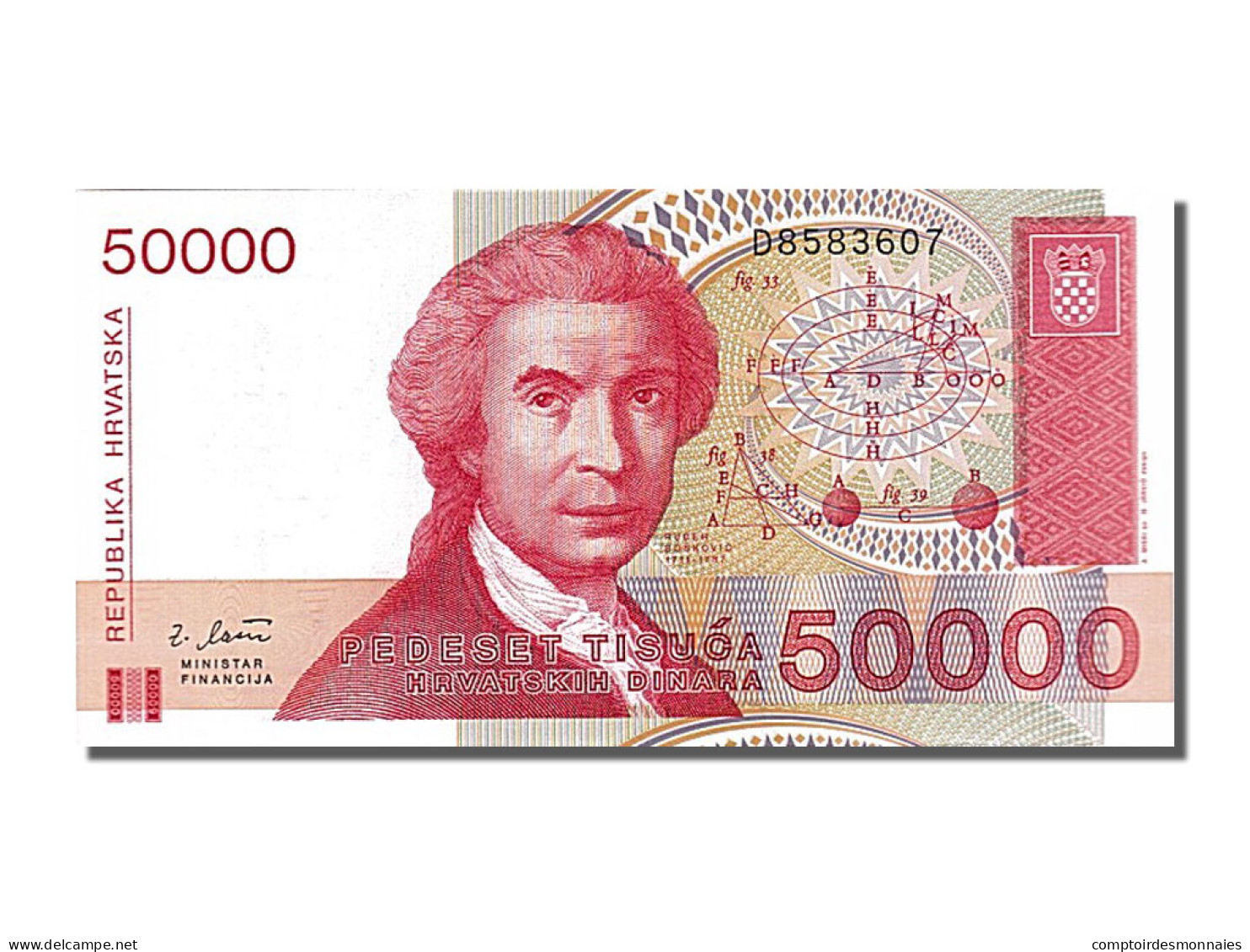 Billet, Croatie, 50,000 Dinara, 1993, 1993-05-30, NEUF - Croatie