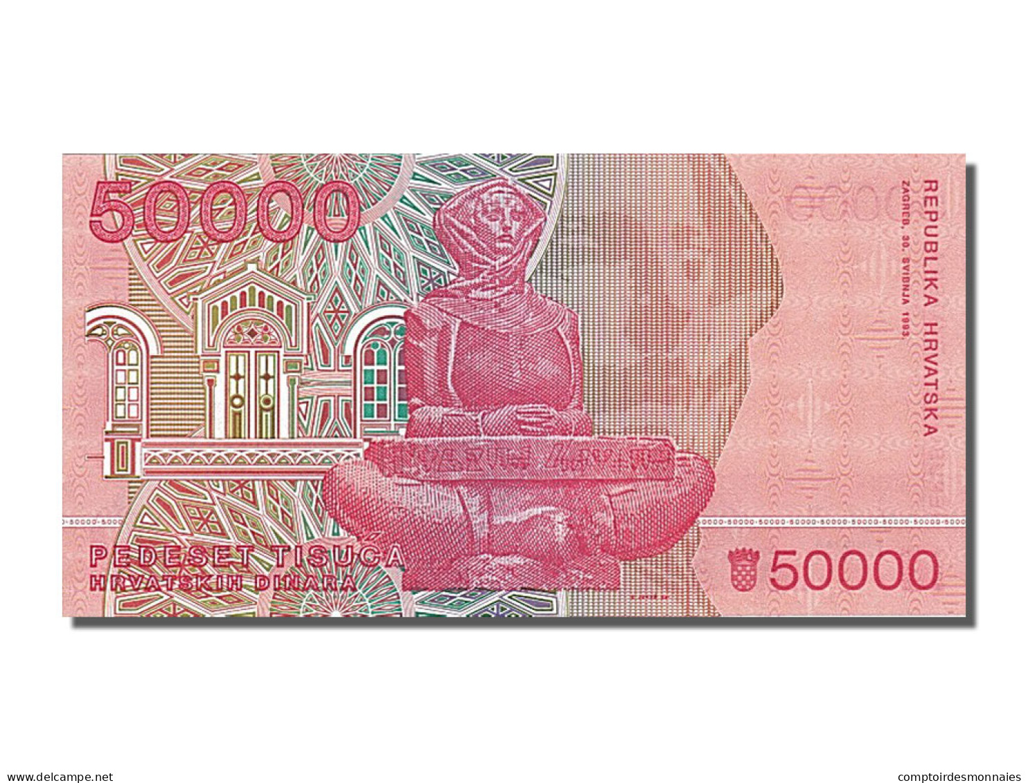 Billet, Croatie, 50,000 Dinara, 1993, 1993-05-30, NEUF - Croatie