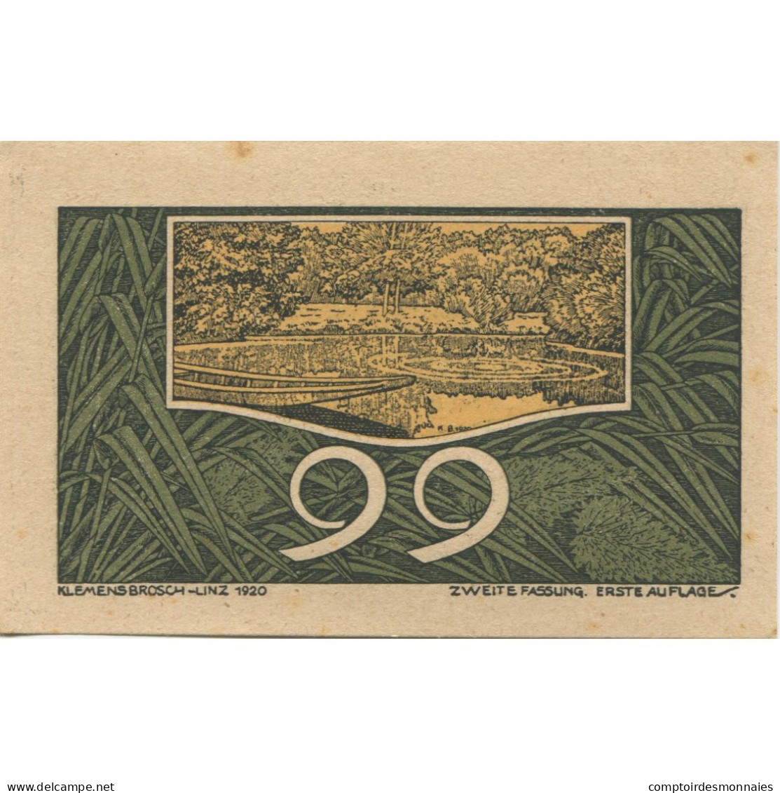 Billet, Autriche, St Georgen, 99 Heller, Herbe, 1920, SPL, Mehl:FS 886IIb - Austria