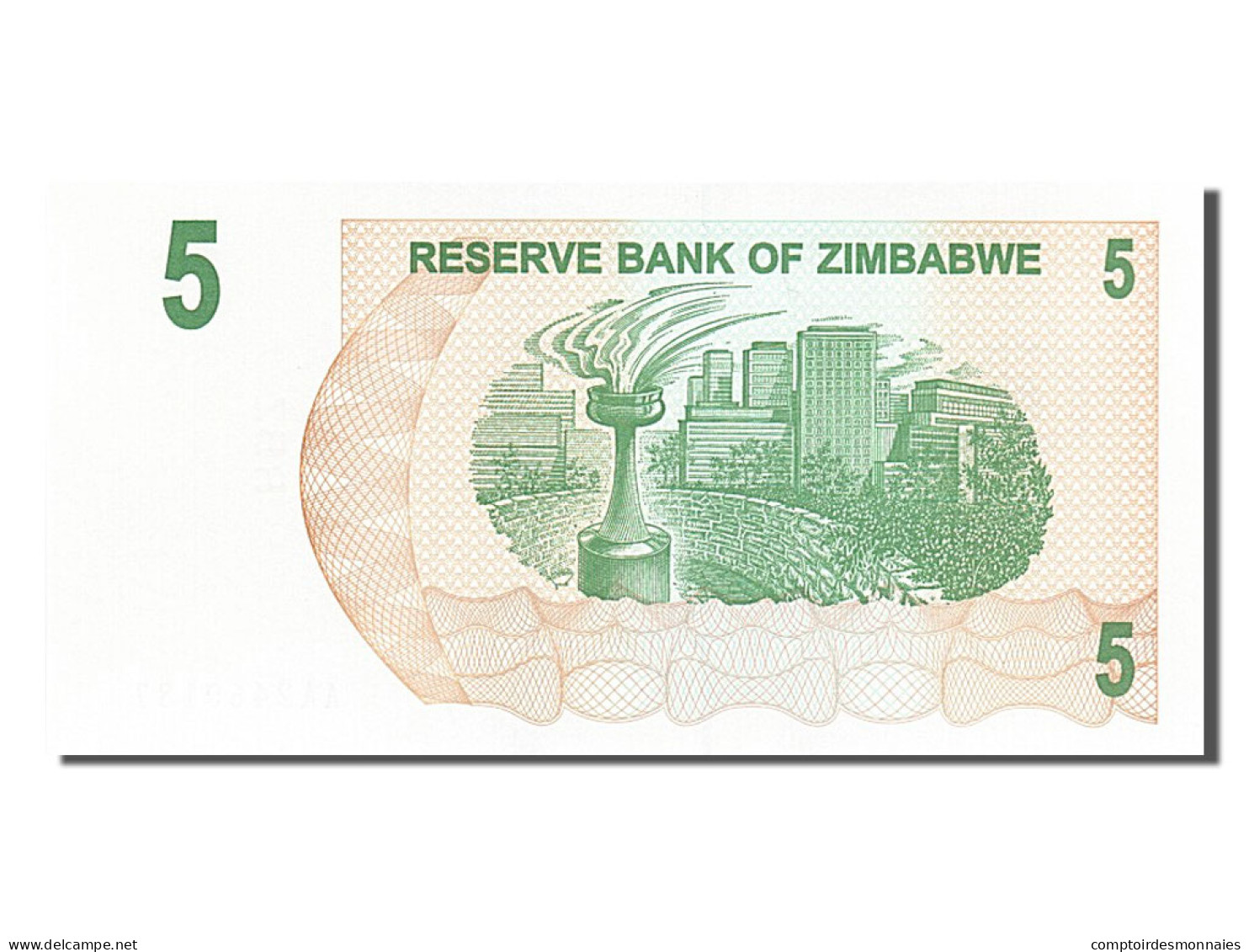 Billet, Zimbabwe, 5 Dollars, 2006, 2006-08-01, NEUF - Simbabwe