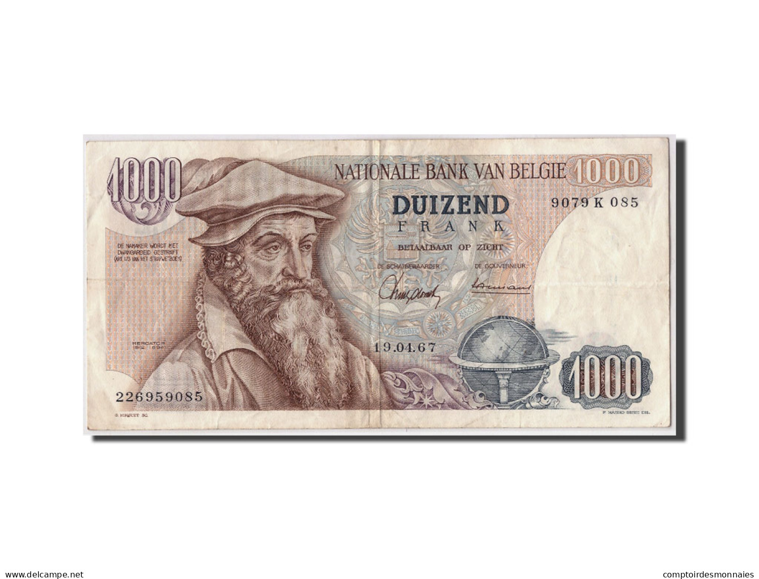 Billet, Belgique, 1000 Francs, 1967, 1967-04-19, KM:136a, TB+ - 1000 Franchi