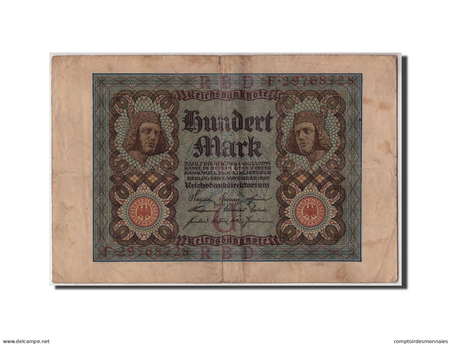 Billet, Allemagne, 100 Mark, 1920, 1920-11-01, TB - 100 Mark