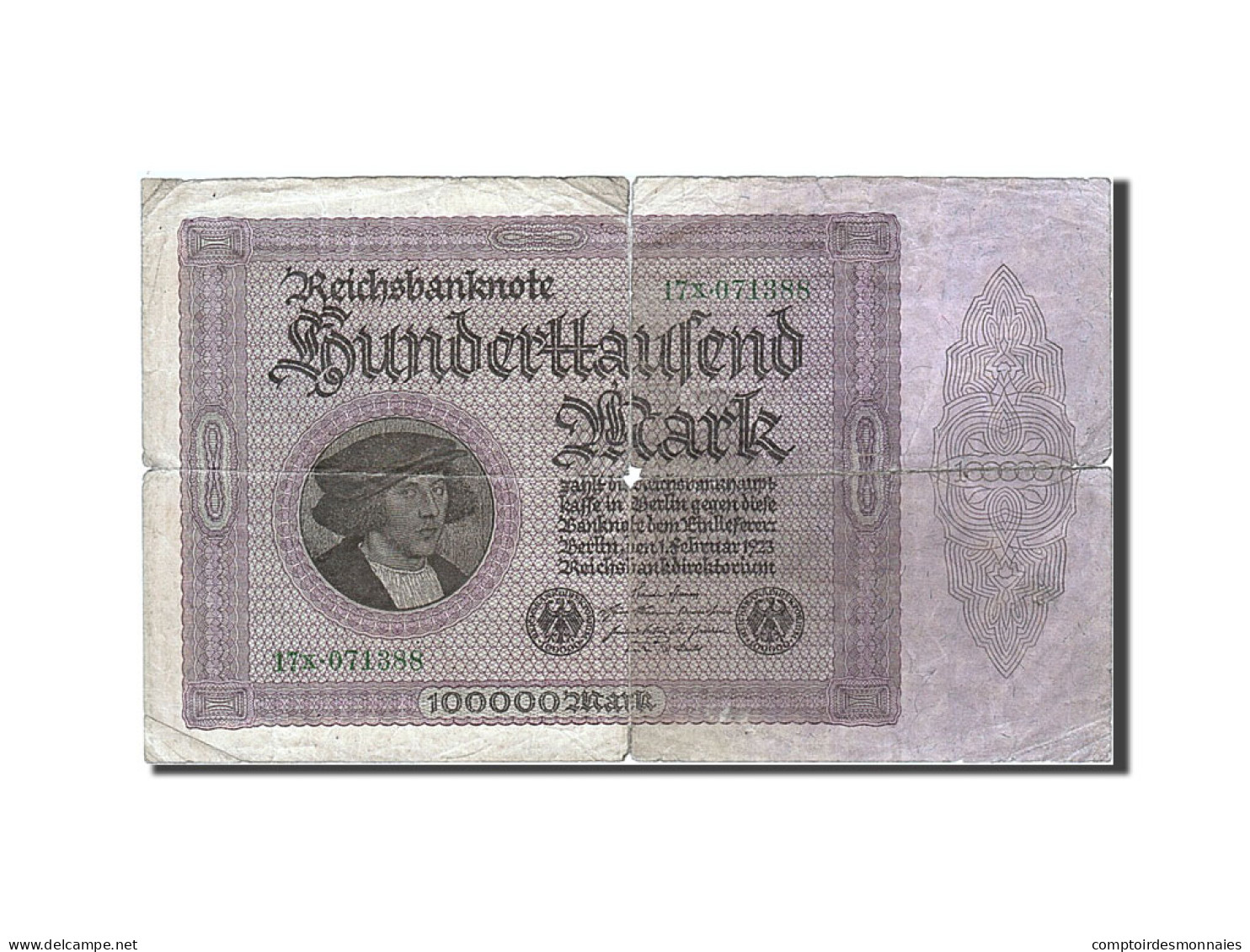 Billet, Allemagne, 100,000 Mark, 1923, 1923-02-01, B - 100000 Mark