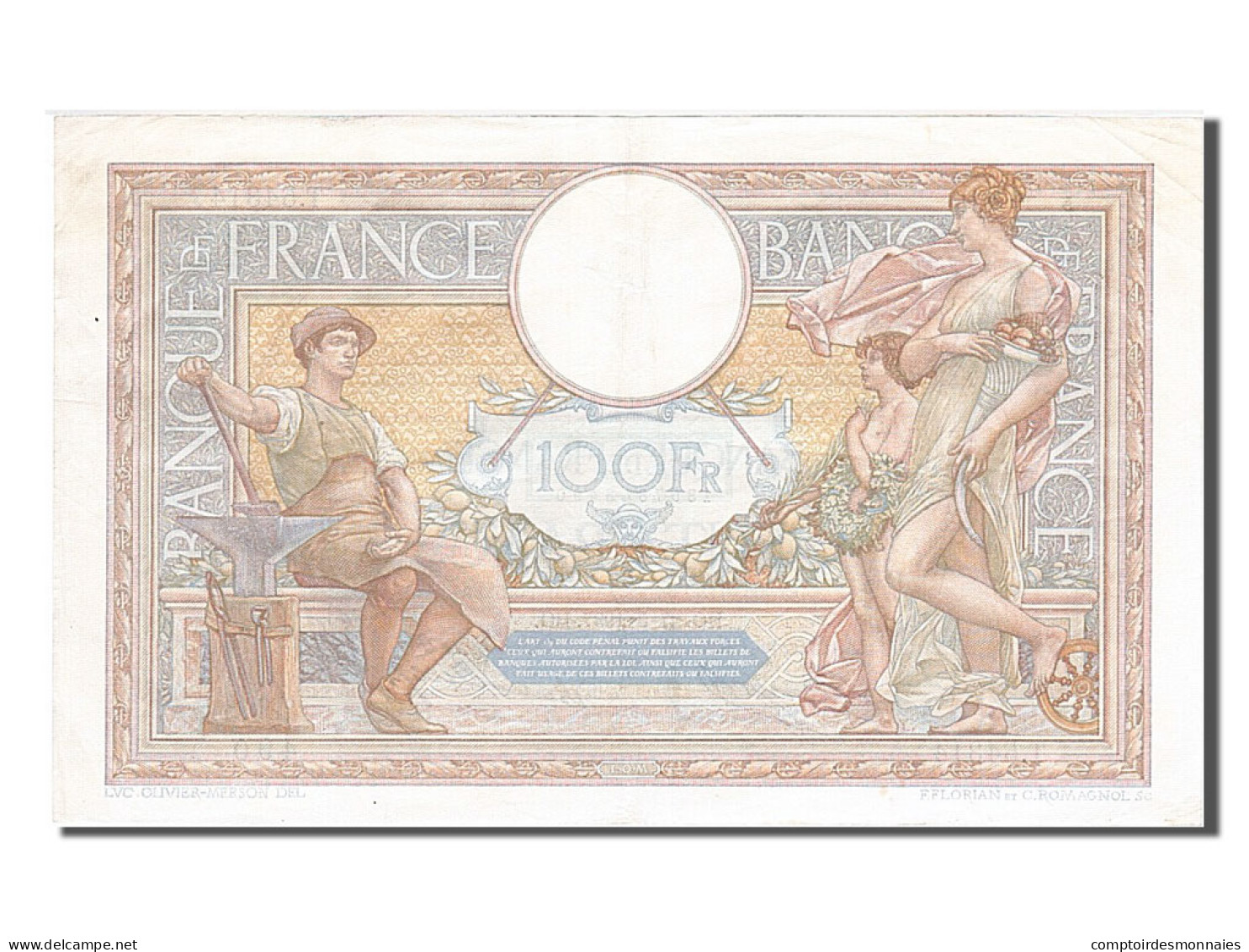 Billet, France, 100 Francs, 100 F 1908-1939 ''Luc Olivier Merson'', 1937 - 100 F 1908-1939 ''Luc Olivier Merson''