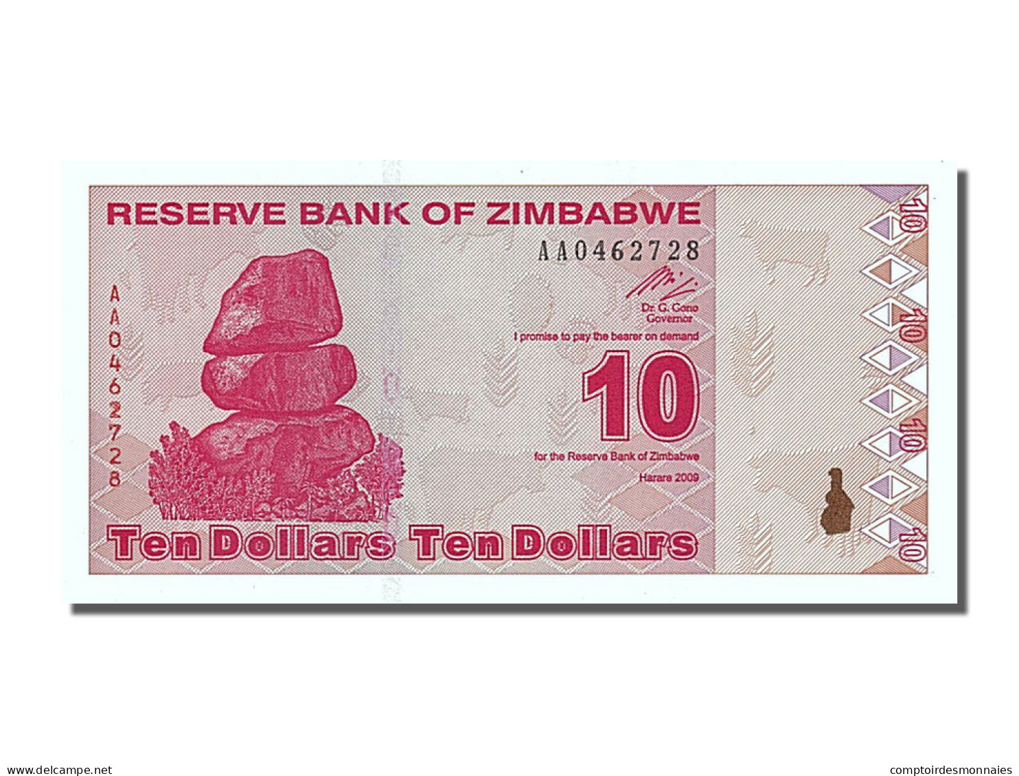 Billet, Zimbabwe, 10 Dollars, 2009, 2009-02-02, NEUF - Zimbabwe