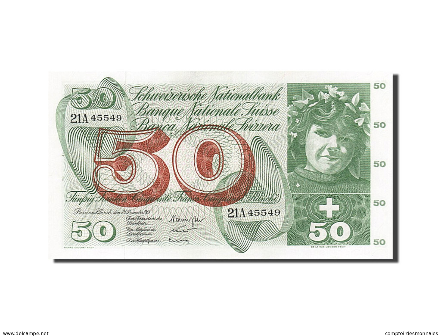 Billet, Suisse, 50 Franken, 1965, 1965-12-23, SPL - Switzerland