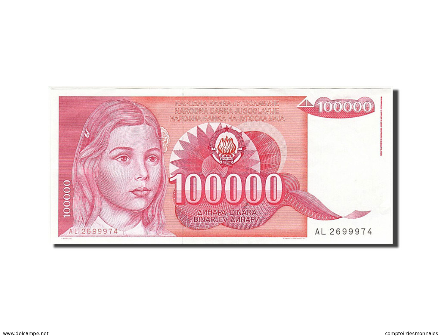 Billet, Yougoslavie, 100,000 Dinara, 1989, 1989-05-01, SUP - Jugoslavia