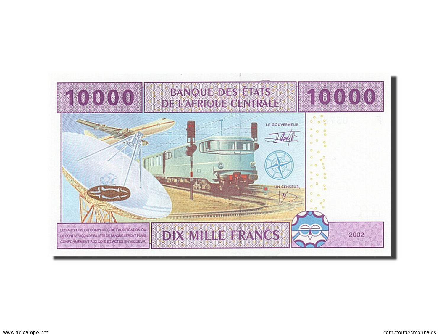 Billet, États De L'Afrique Centrale, 10,000 Francs, 2002, NEUF - Aequatorial-Guinea