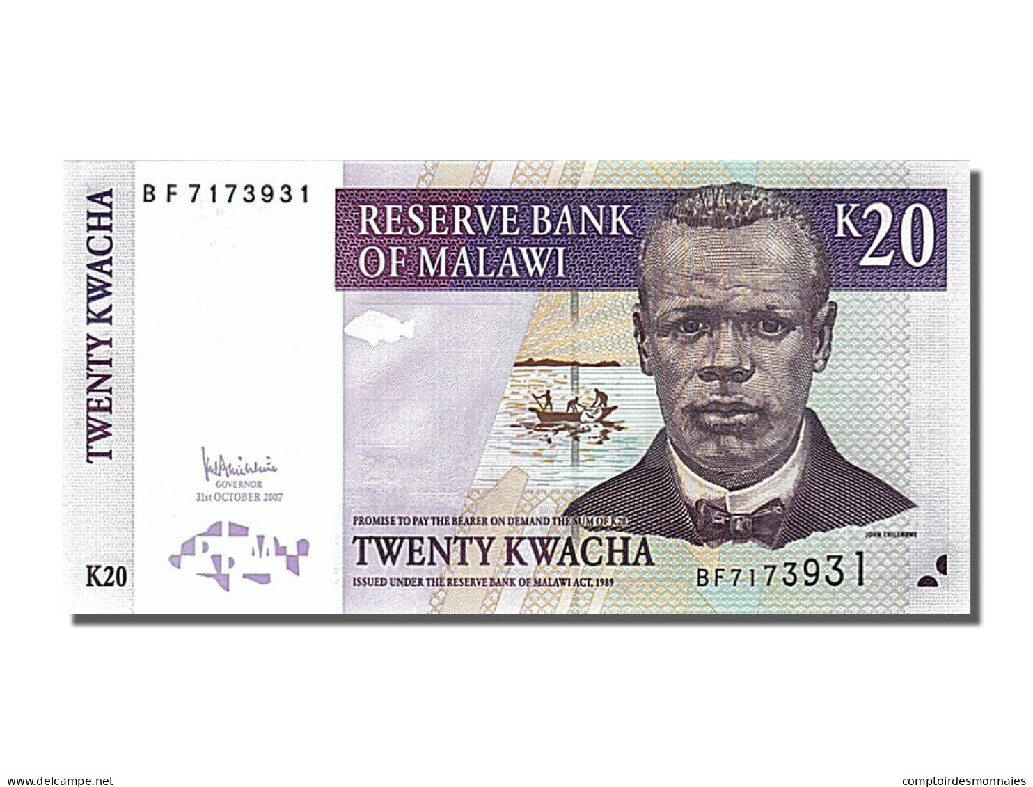 Billet, Malawi, 20 Kwacha, 2007, 2007-10-31, SPL - Malawi