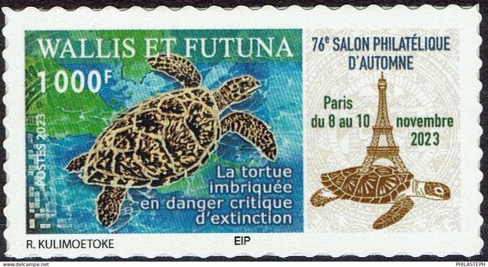 Wallis Et Futuna TIRAGE SPECIAL - 1000 F SALON AUTOMNE 2023 PARIS - Eiffel  - Tortue - Tortues