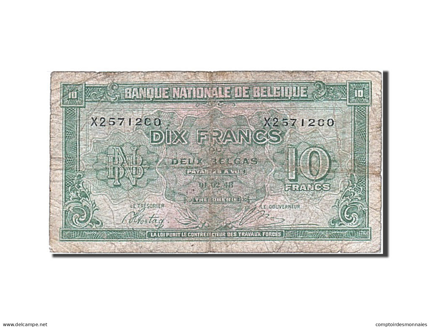 Billet, Belgique, 10 Francs-2 Belgas, 1943, 1943-02-01, B - 10 Francs-2 Belgas