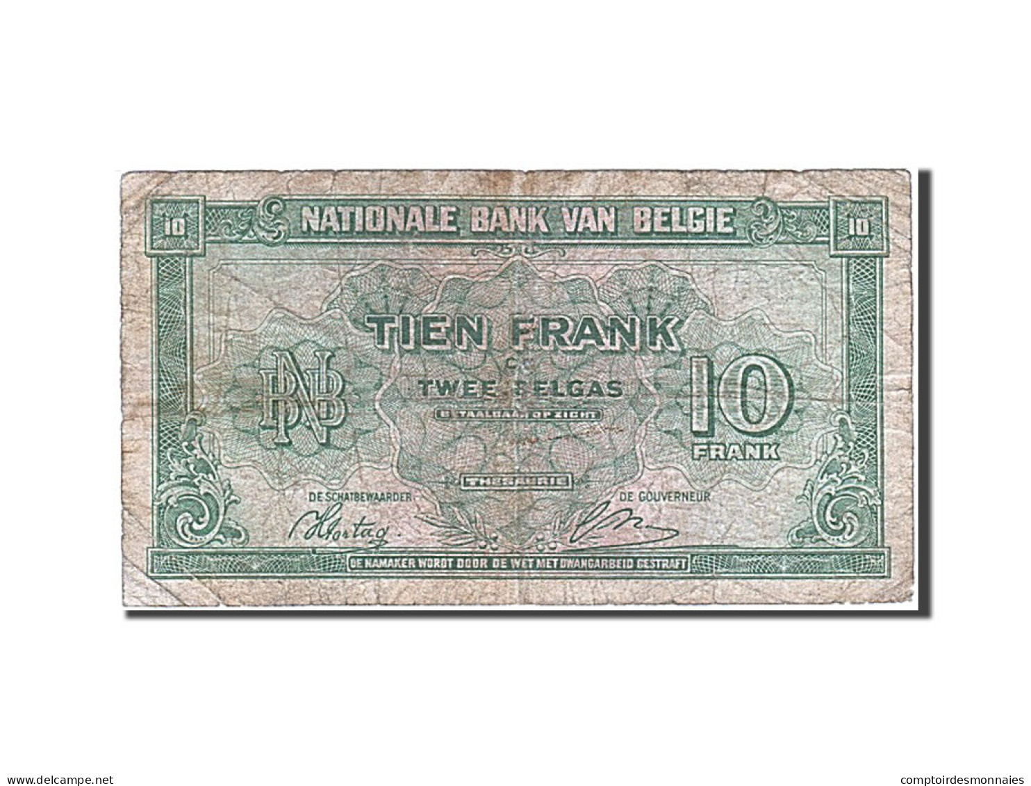 Billet, Belgique, 10 Francs-2 Belgas, 1943, 1943-02-01, B - 10 Francos-2 Belgas