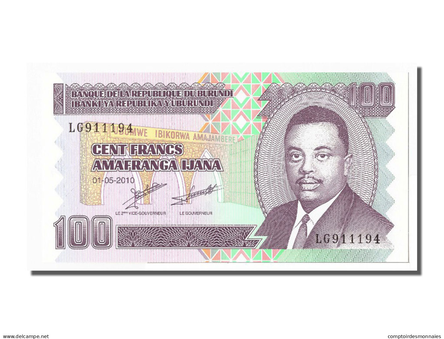 Billet, Burundi, 100 Francs, 2010, 2010-05-01, NEUF - Burundi