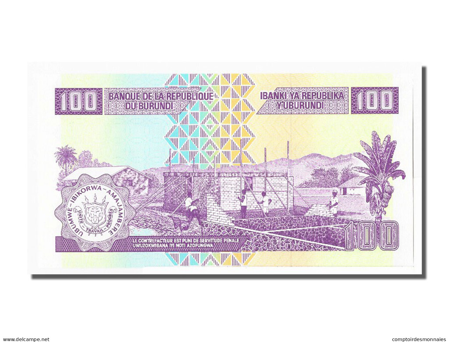 Billet, Burundi, 100 Francs, 2010, 2010-05-01, NEUF - Burundi