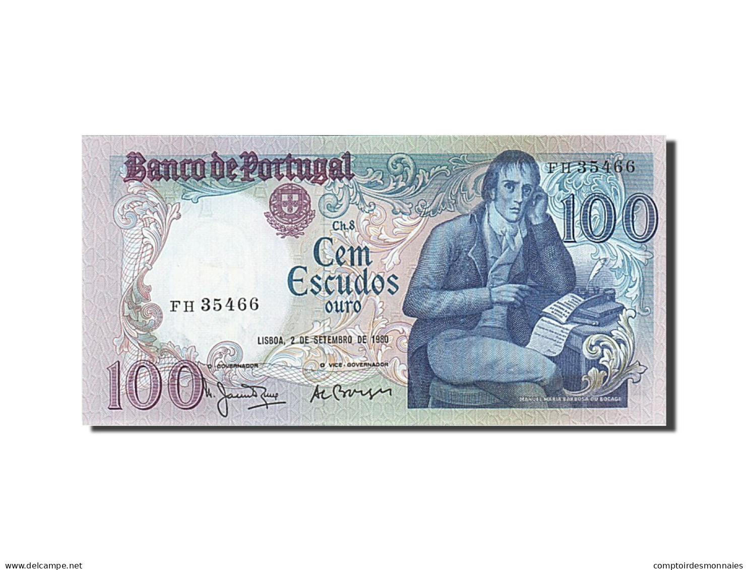 Billet, Portugal, 100 Escudos, 1980, 1980-09-02, NEUF - Portogallo