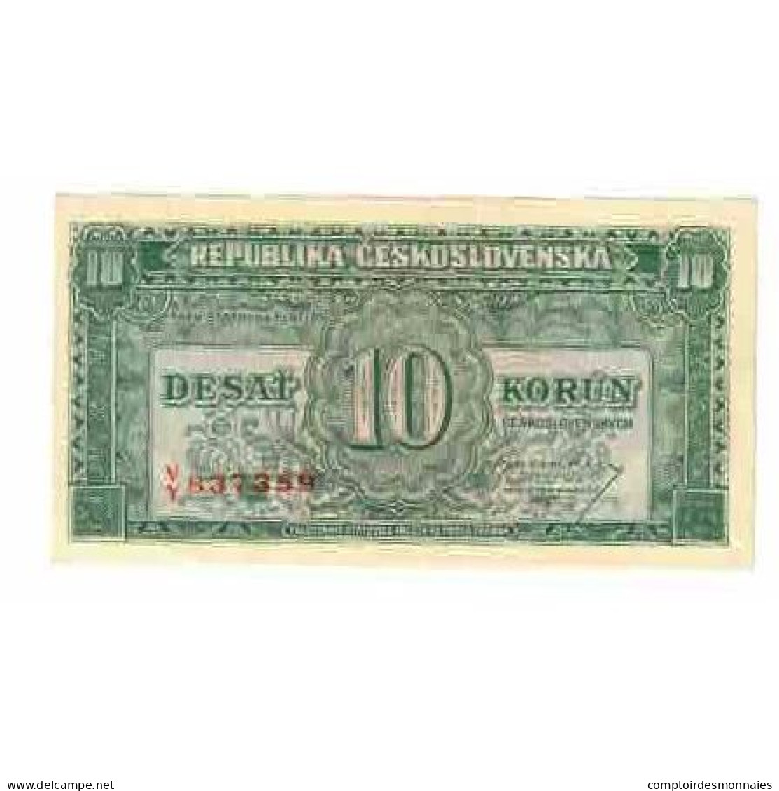 Billet, Tchécoslovaquie, 10 Korun, Undated (1945), KM:60a, SPL - Tchécoslovaquie