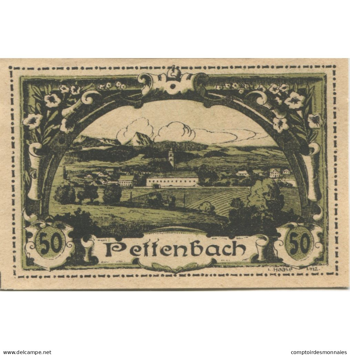 Billet, Autriche, Pettenbach, 50 Heller, Eglise 1920-12-31, SPL, Mehl:FS 738 - Oesterreich