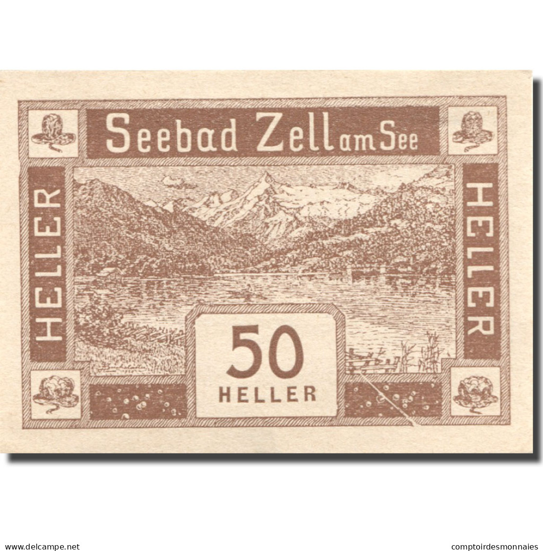 Billet, Autriche, Zell Am See, 50 Heller, Montagne, 1920 SPL Mehl:FS 1270I - Austria