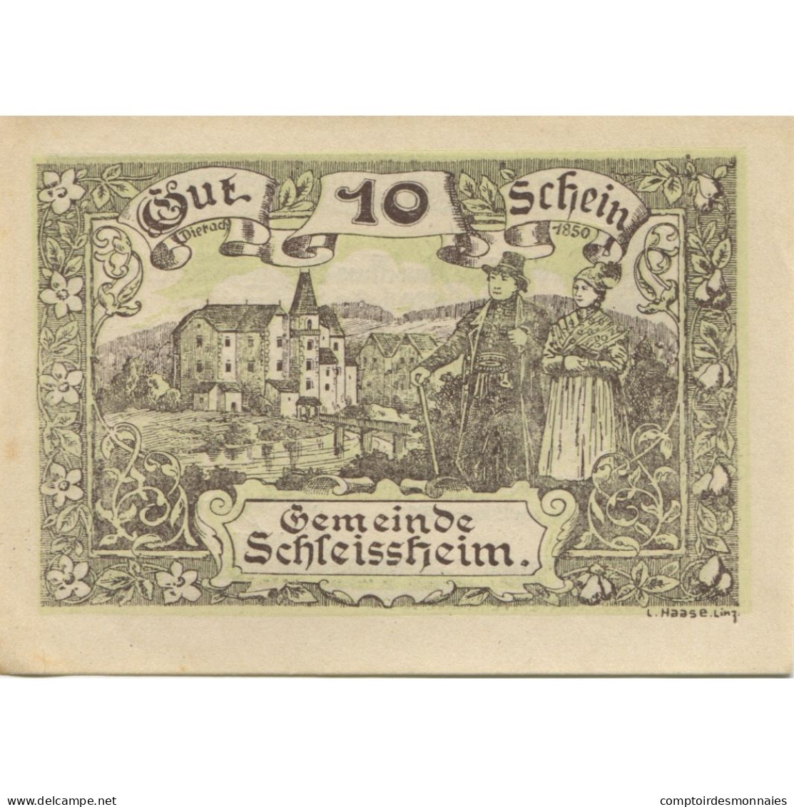 Billet, Autriche, Schleissheim, 10 Heller, Personnage, 1920 SPL Mehl:FS 961 - Oesterreich