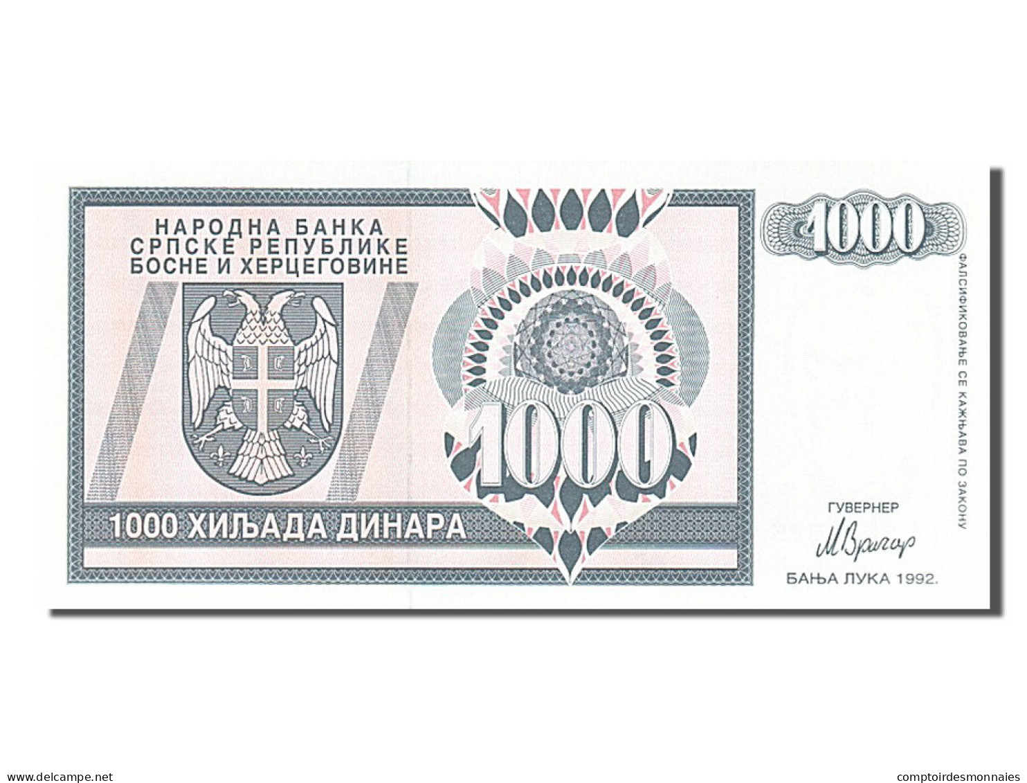 Billet, Bosnia - Herzegovina, 1000 Dinara, 1992, NEUF - Bosnien-Herzegowina