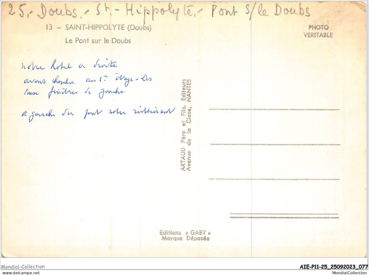 AIEP11-25-1169 - SAINT-HIPPOLYTE - Doubs - Le Pont Sur Le Doubs - Saint Hippolyte