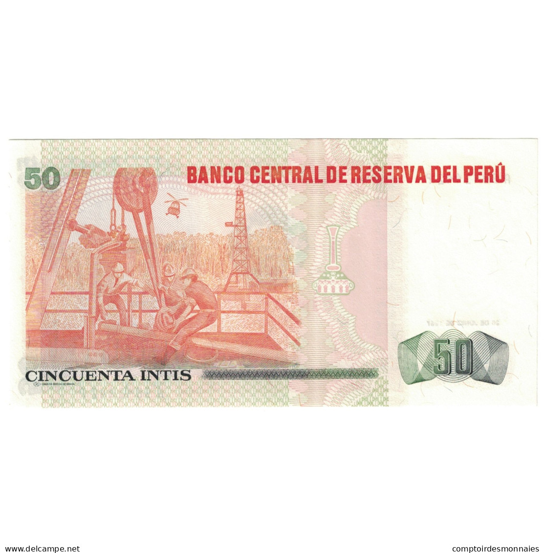 Billet, Pérou, 50 Intis, 1987, 1987-06-26, KM:130, NEUF - Peru