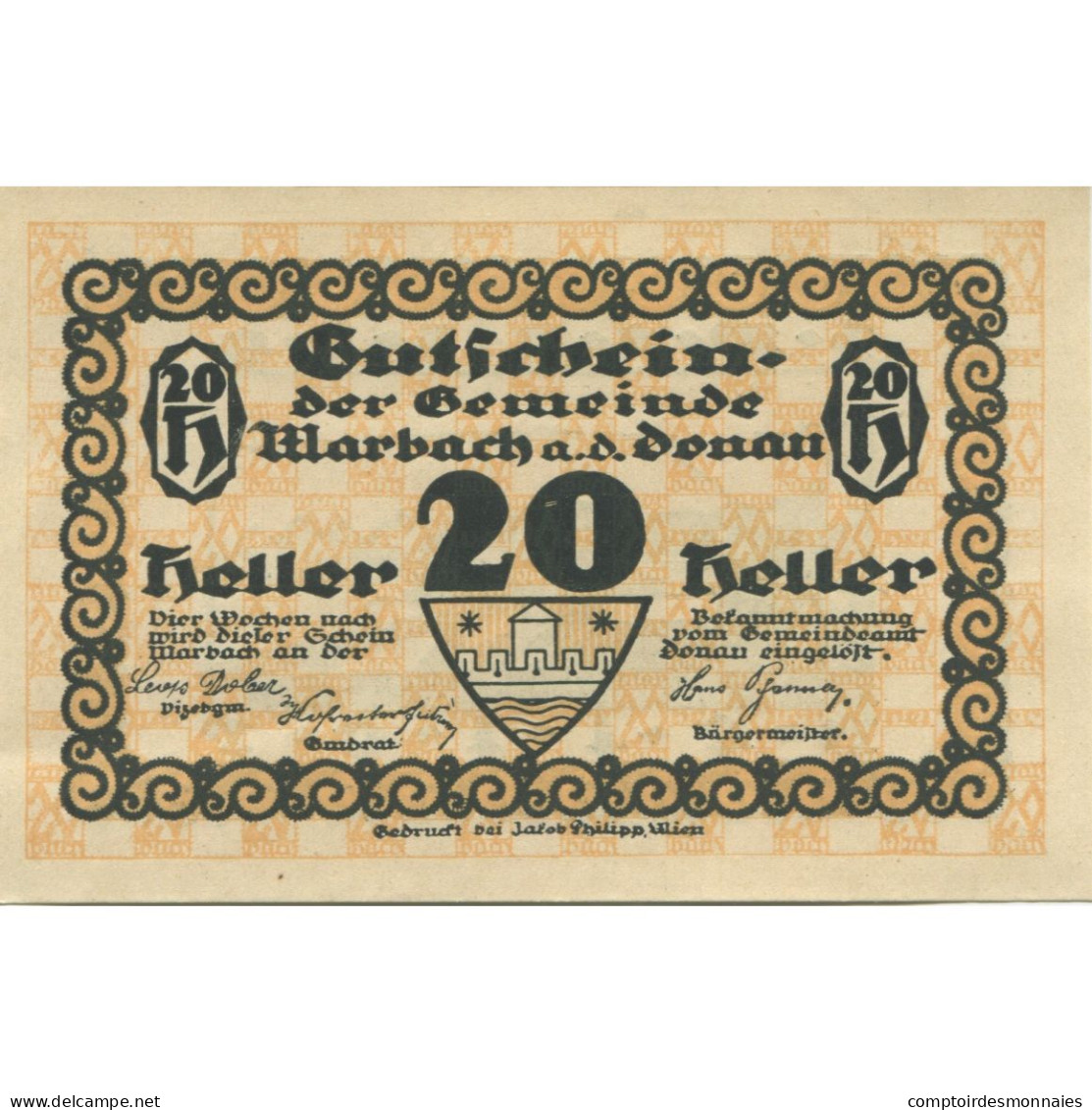Billet, Autriche, Marbach, 20 Heller, Port, 1920, SPL, Mehl:FS 579II - Oesterreich