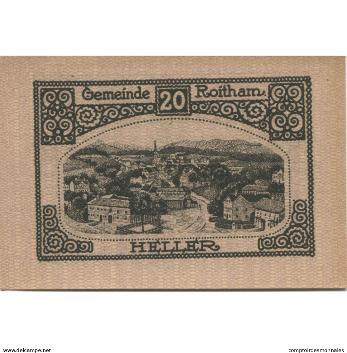 Billet, Autriche, Roitham, 20 Heller, Paysage 1920-12-31, SPL, Mehl:FS 843a - Oesterreich