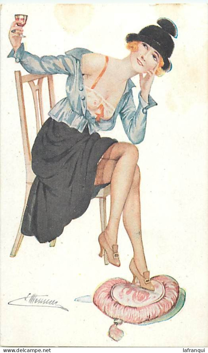 Themes Div-ref VV316-femmes-femme -illustrateurs-illustrateur Suz Meunier  -dessous Feminins -le Vin De Pomard - - Meunier, S.