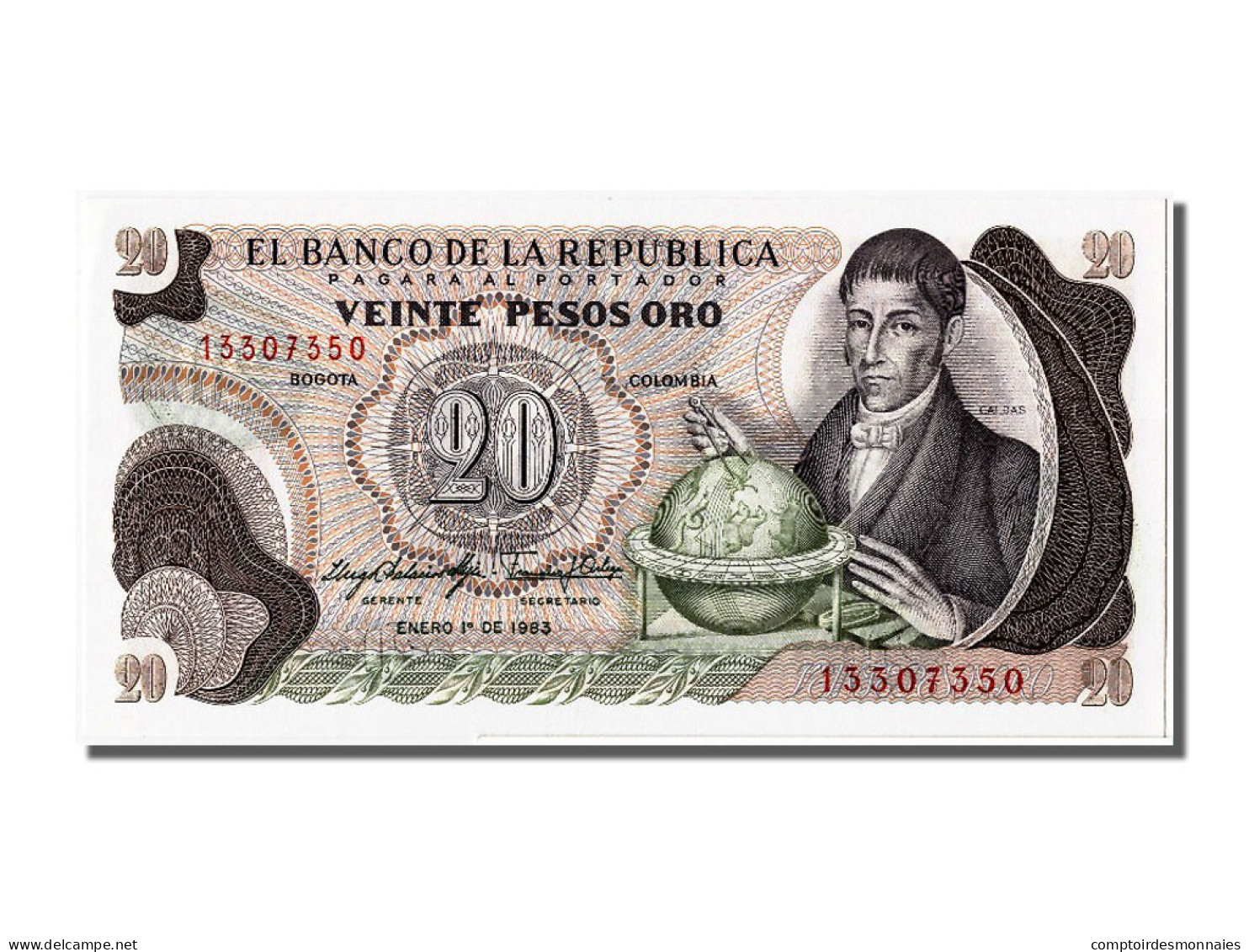 Billet, Colombie, 20 Pesos Oro, 1983, 1983-01-01, NEUF - Kolumbien