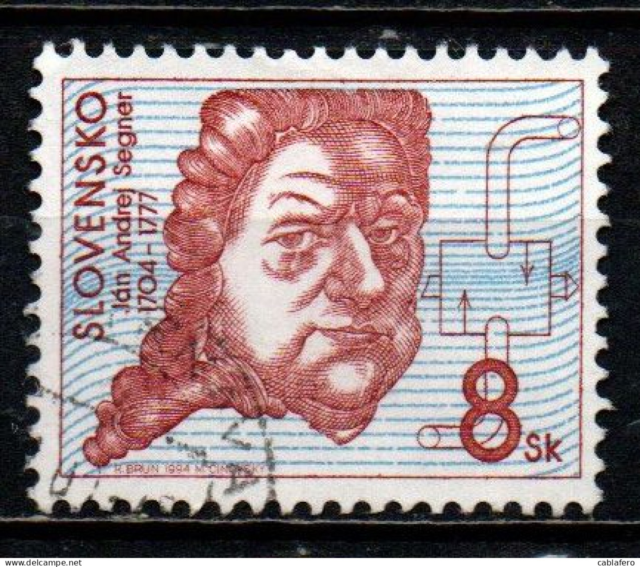 SLOVACCHIA - 1994 - JAN ANDREJ SEGNER - FISICO - USATO - Used Stamps