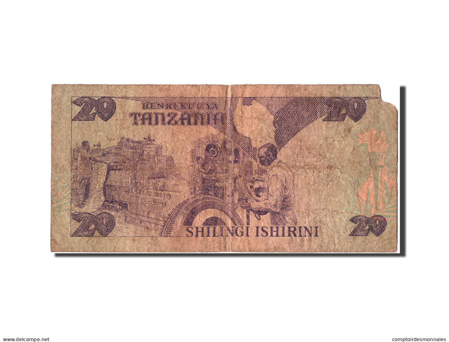 Billet, Tanzania, 20 Shilingi, B - Tanzanie