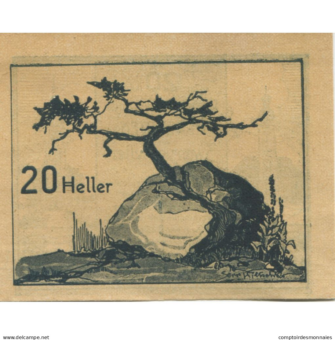 Billet, Autriche, Prägarten, 20 Heller, Eglise 1920-12-31, SPL Mehl:FS 777d - Austria