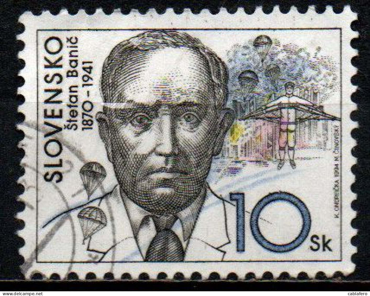 SLOVACCHIA - 1994 - Stefan Banic (1870-1941), Inventor Of Aviation Parachute - USATO - Used Stamps