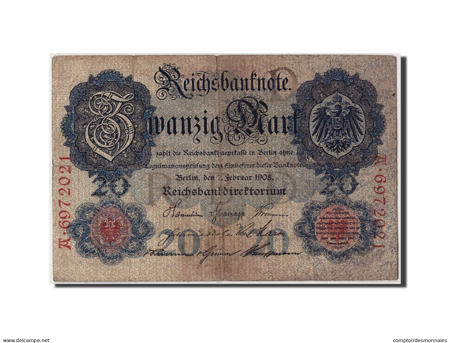 Billet, Allemagne, 20 Mark, 1908, 1908-02-07, TB - 20 Mark