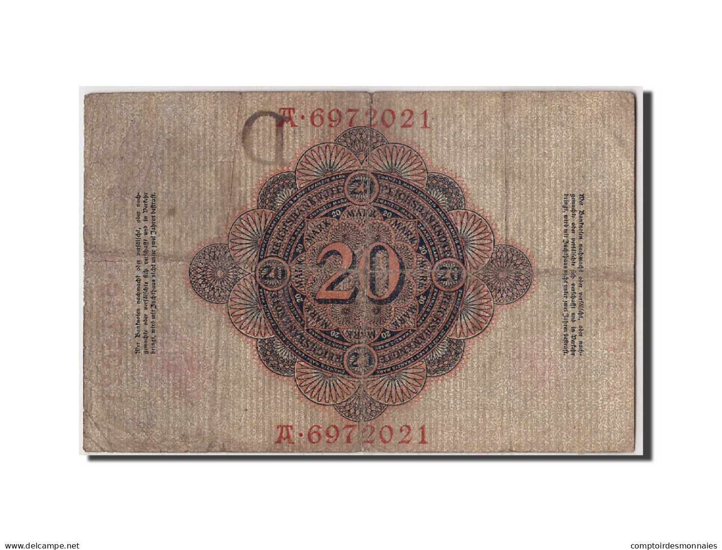 Billet, Allemagne, 20 Mark, 1908, 1908-02-07, TB - 20 Mark